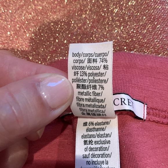 VICTORIAS SECRET SHINE FLARE PANTS RED/COPPER SHINE METALLIC KNIT HIGH RISE SZ S - Picture 10 of 11